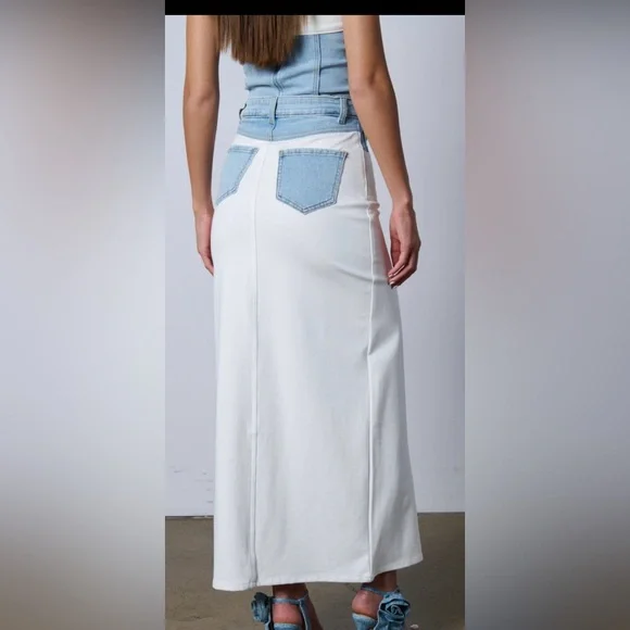 New AKIRA two piece denim and white skirt set size S - Picture 5 of 6